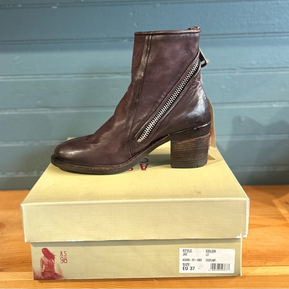 A.S.98 Jase Ankle Bootie- Eggplant - Picture 3 of 4